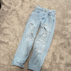 BDG Light Distressed Wide Leg Jeans 27